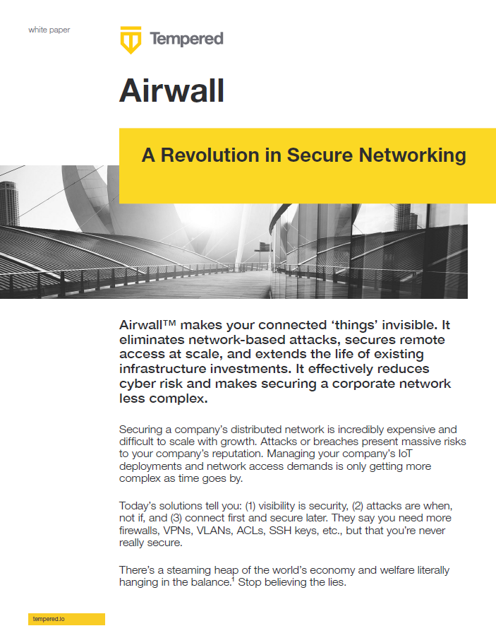 Tempered Networks – A Revolution in Secure Networking